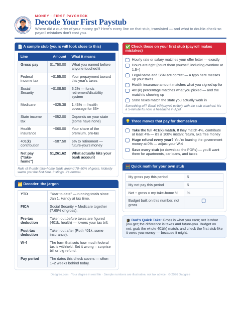 Decode Your First Paystub
