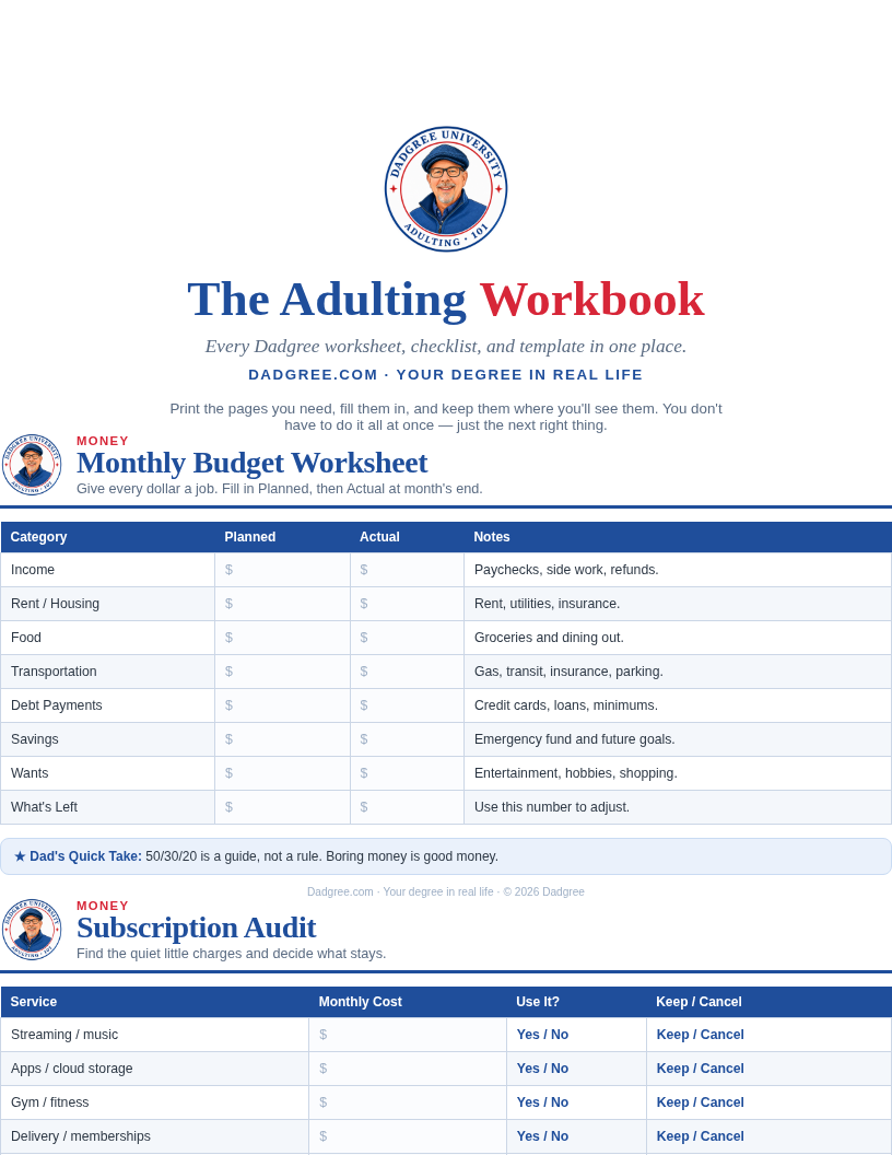 The Adulting Workbook preview